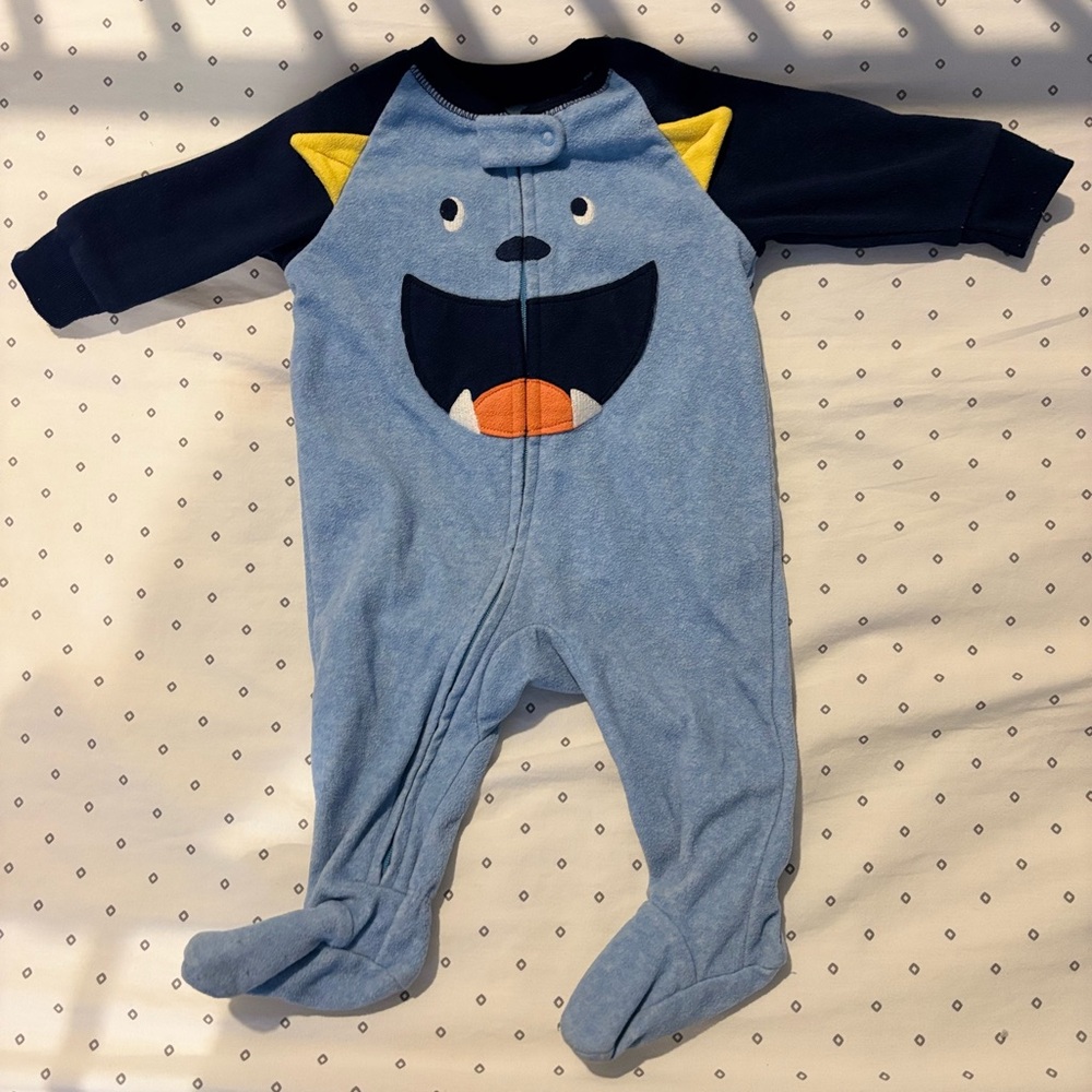 Carter's Blue and Yellow Monster Footie